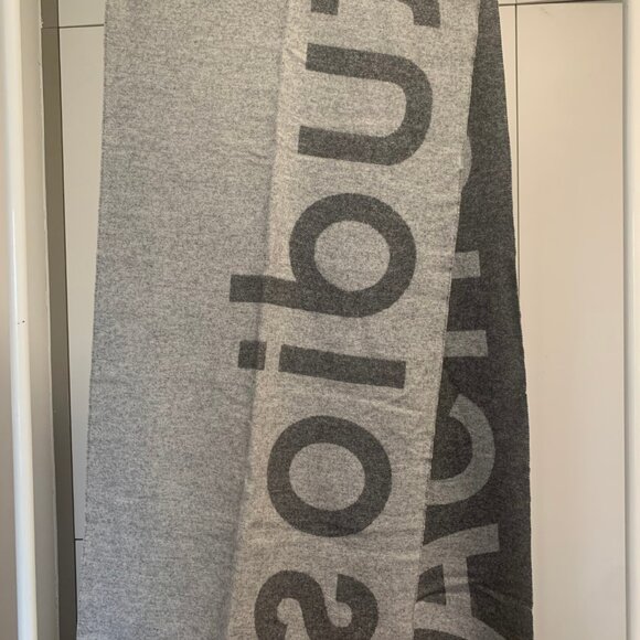 Acne Studios Oversized Logo Wool Blend Scarf – Gray - Picture 9 of 9